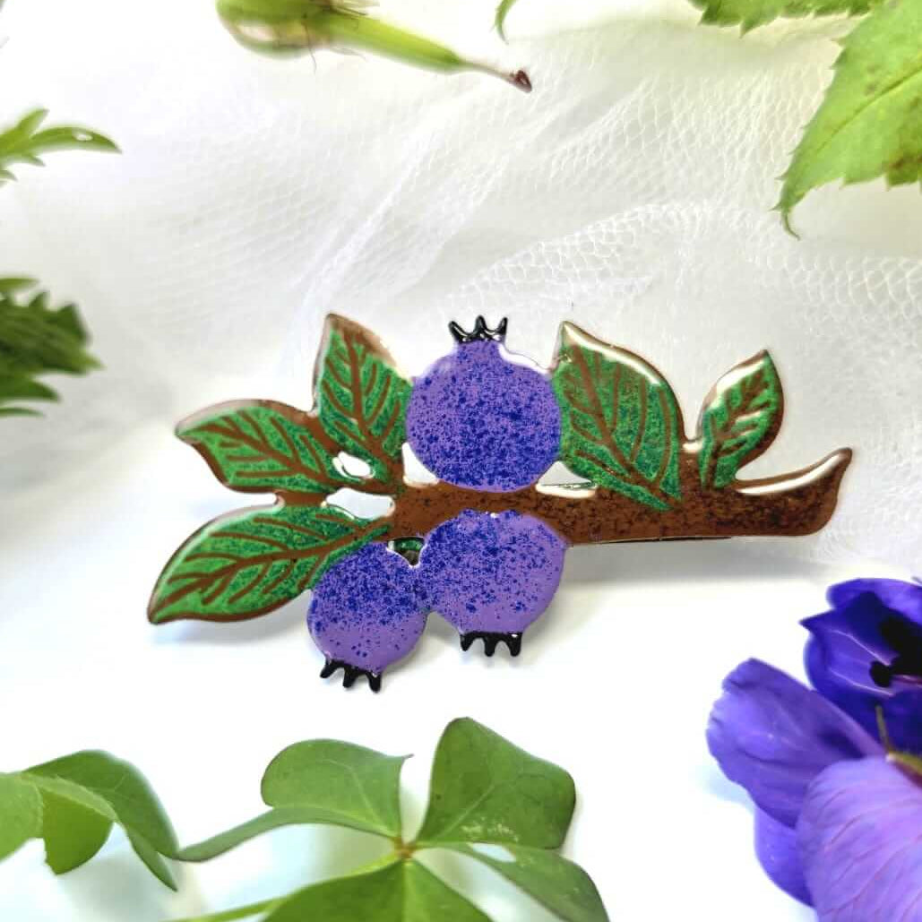 Brosche Blaubeeren