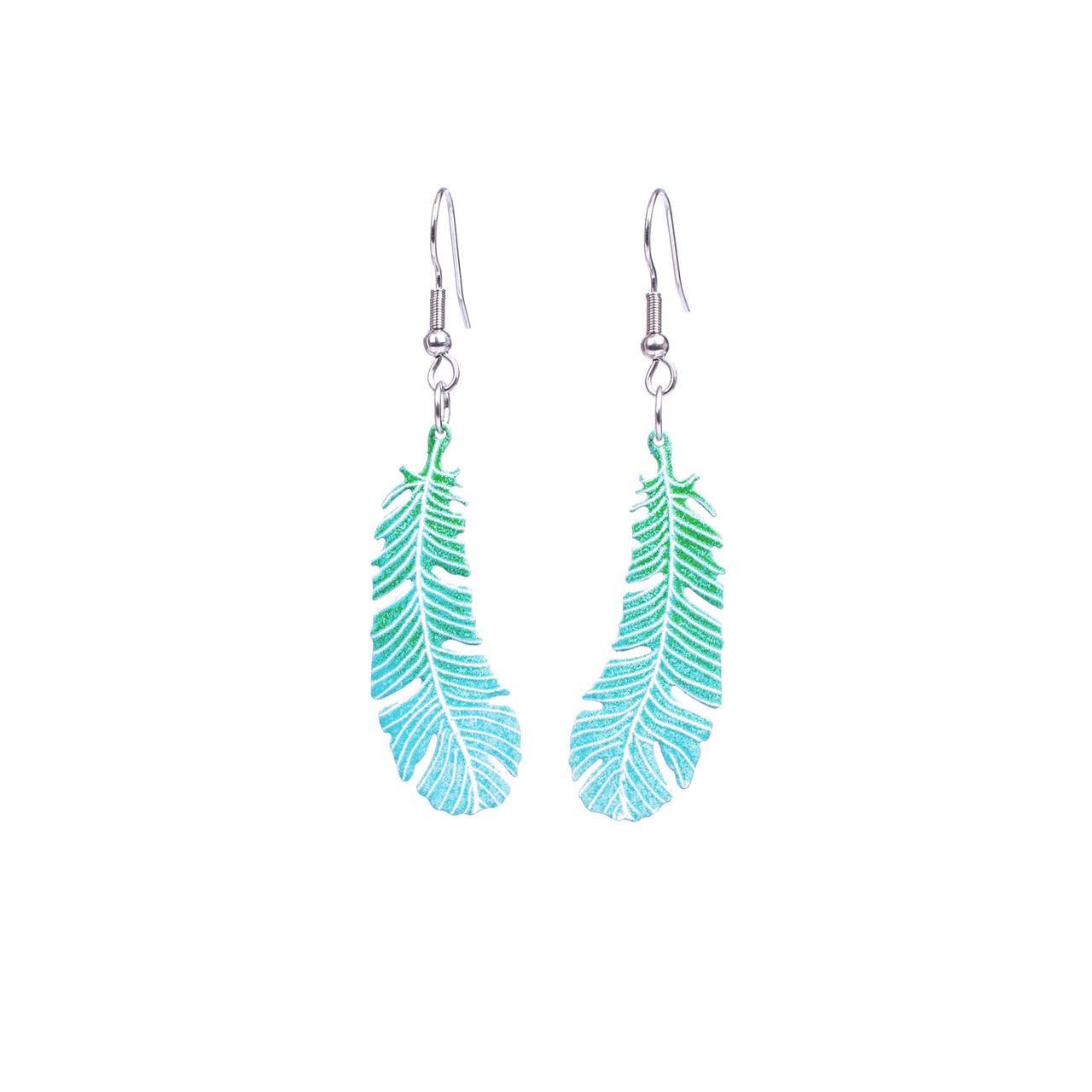 Light Turquoise Feather Earrings