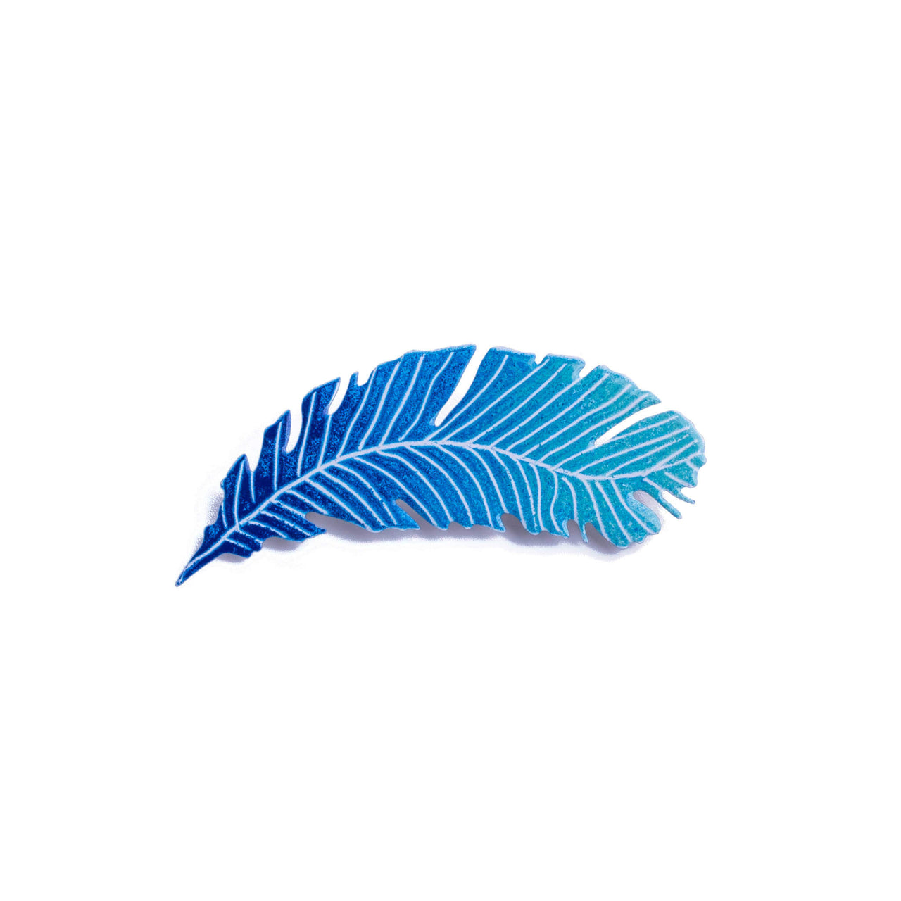 Blue Feather Brooch