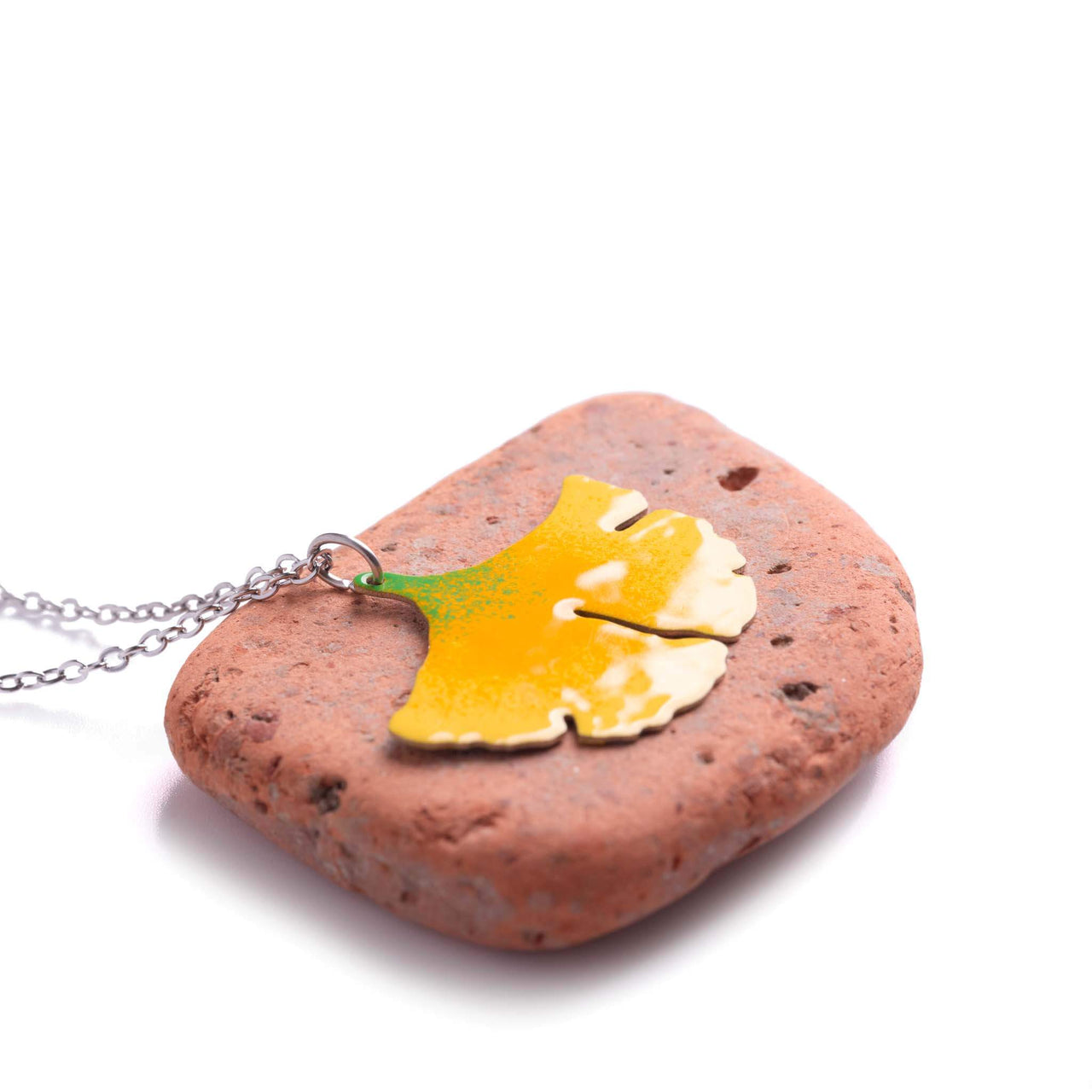 Yellow Ginkgo Biloba Necklace