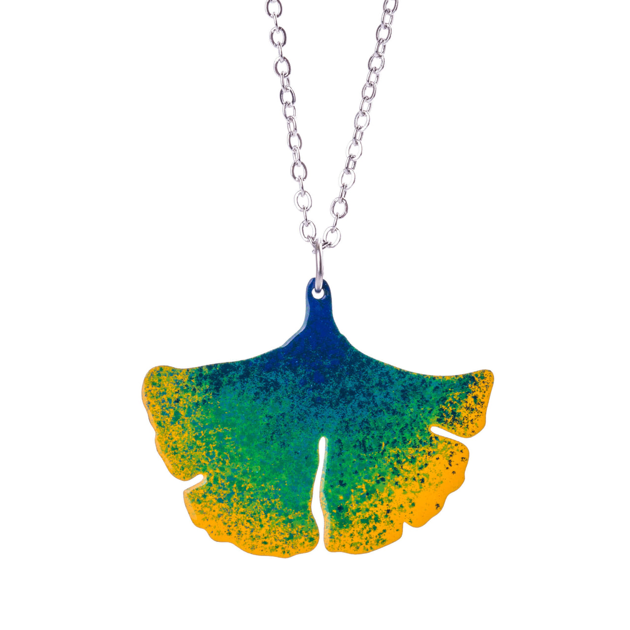 Green Ginkgo Leaf Pendant