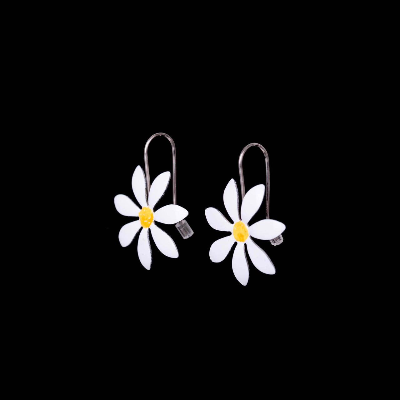 White Daisy Earrings