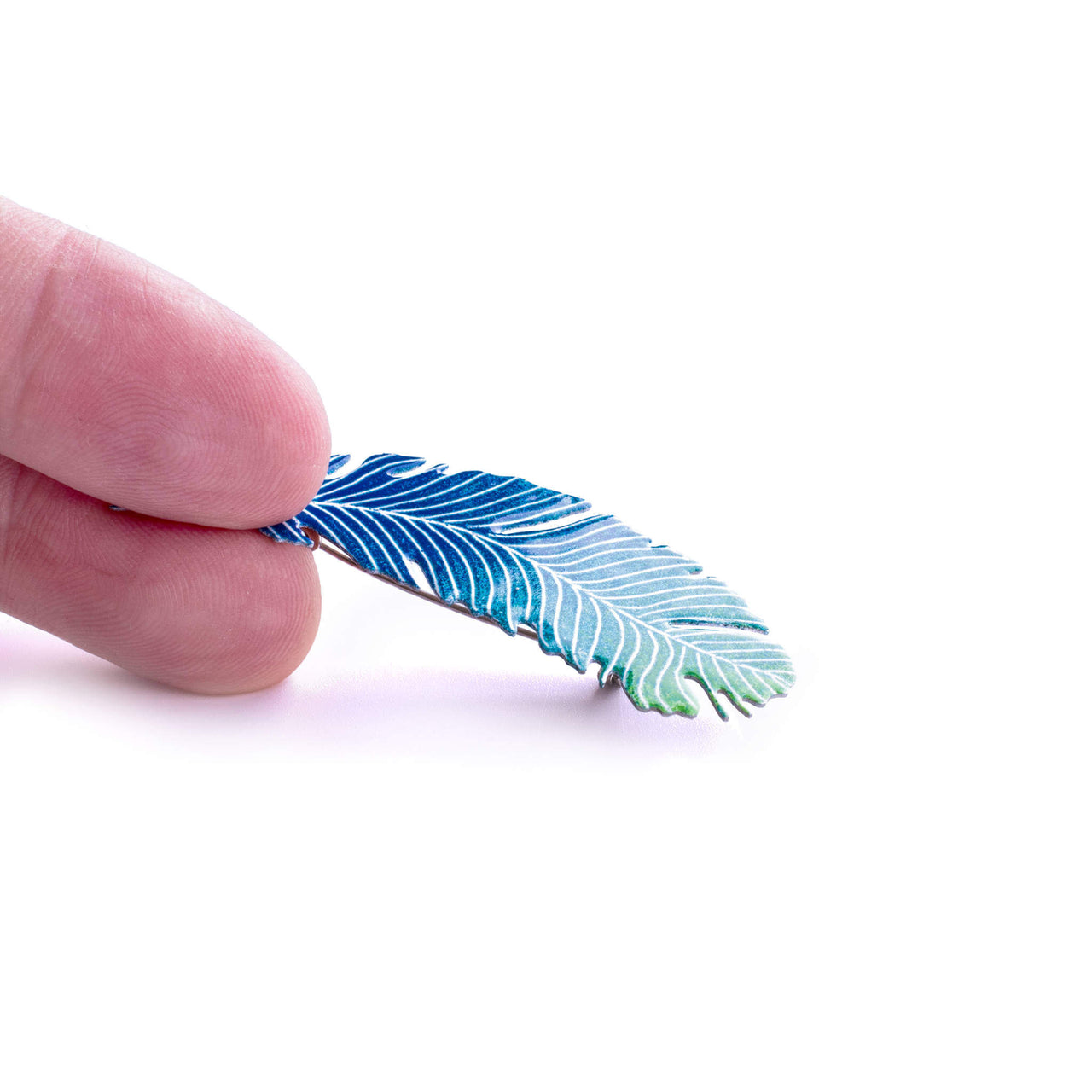 Turquoise Feather Brooch
