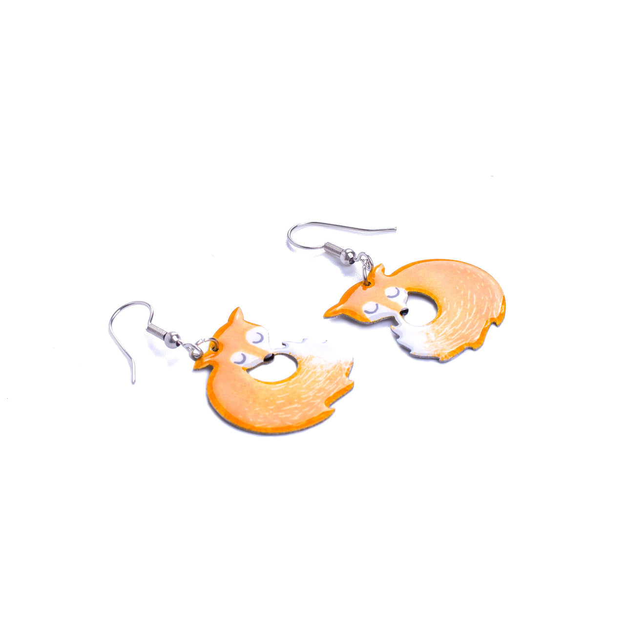 Oranžové lišky - visací náušnice