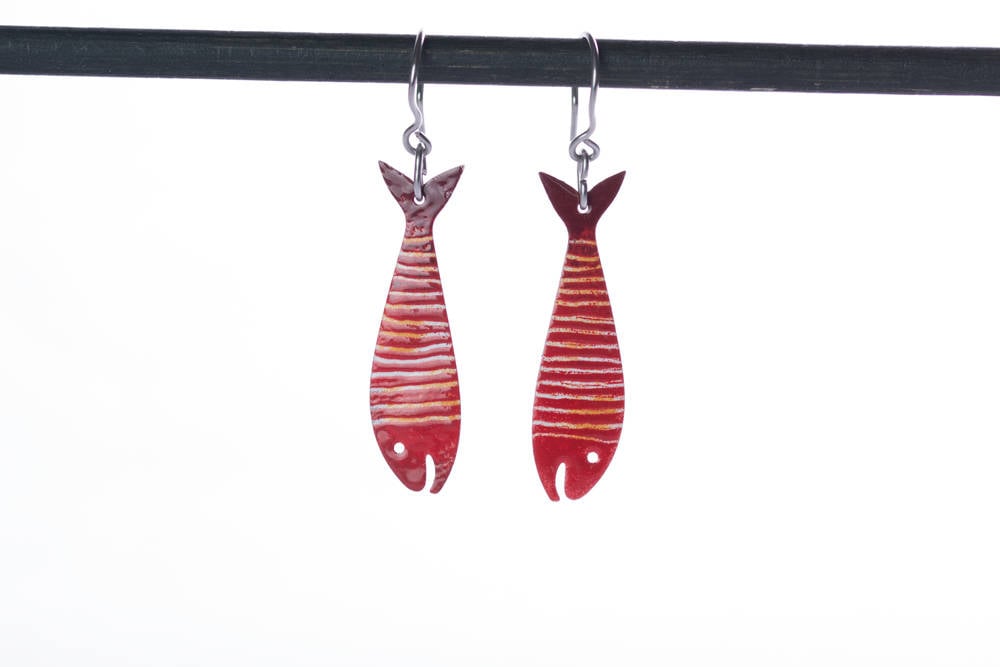 Red Fish Earrings