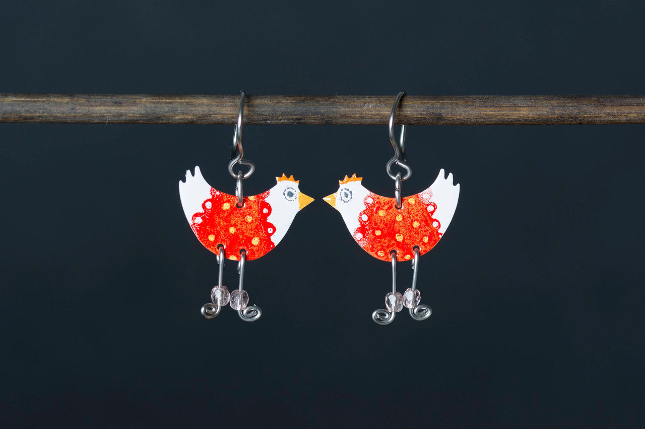 Funny Chicken Earrings