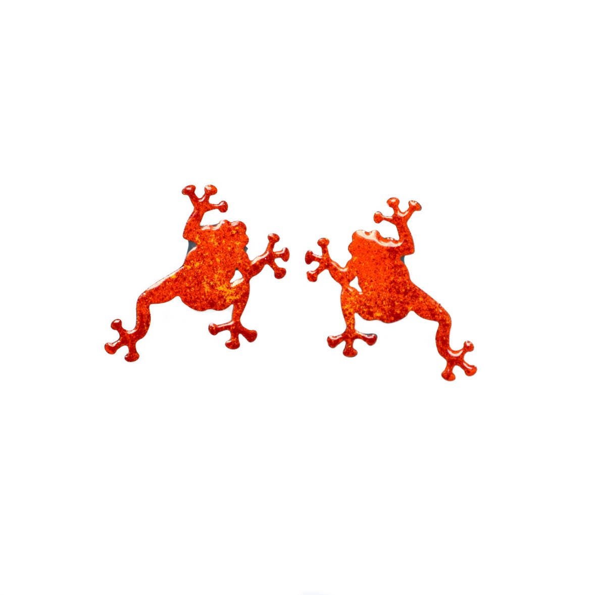 Orange Frog Stud Earrings