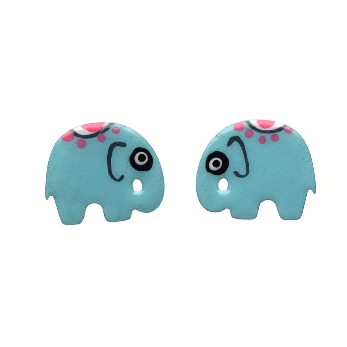 Blue Elephant Stud Earrings