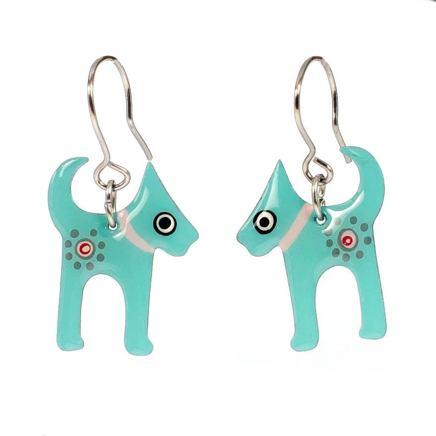 Turquoise Dog Earrings