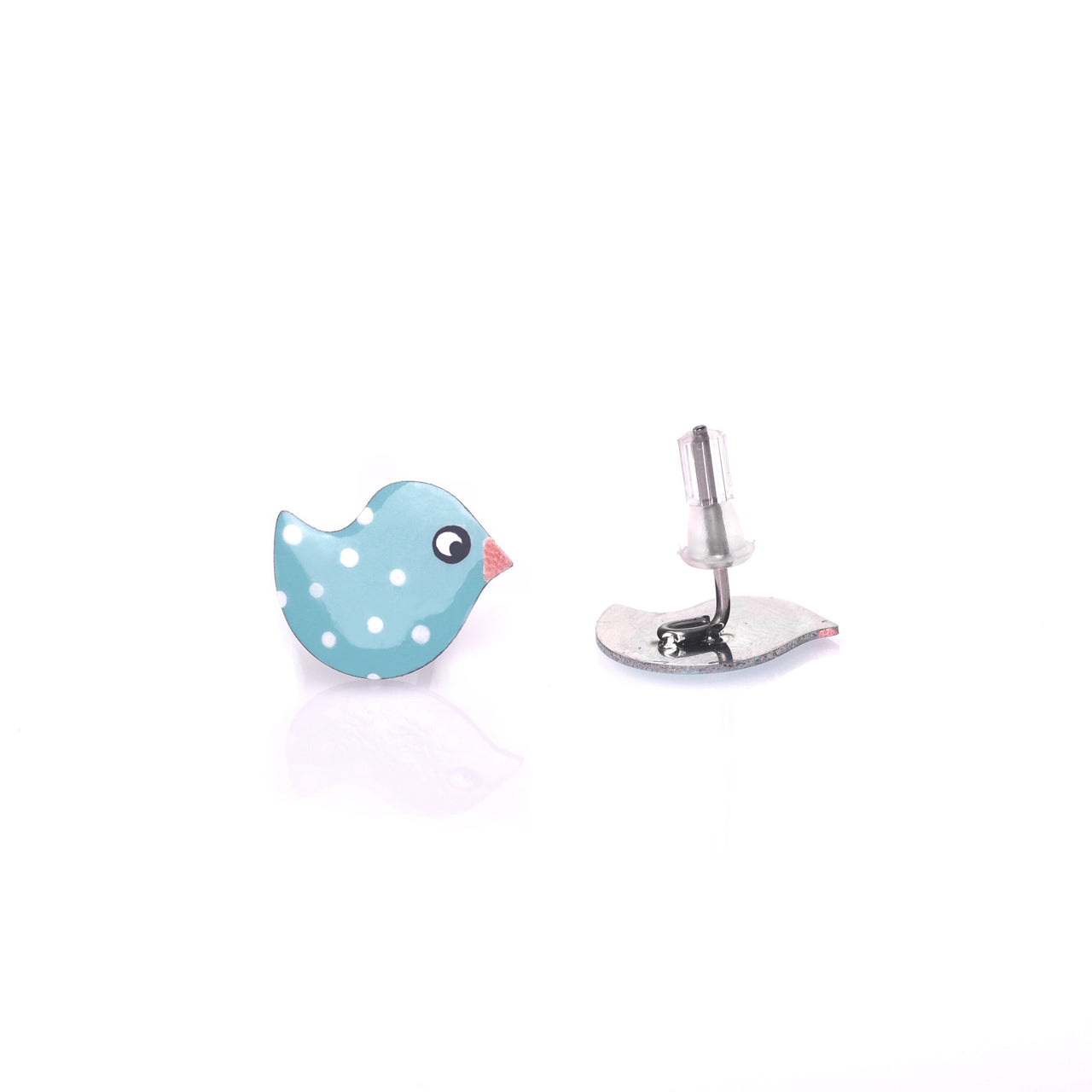 Retro Blue Bird Stud Earrings