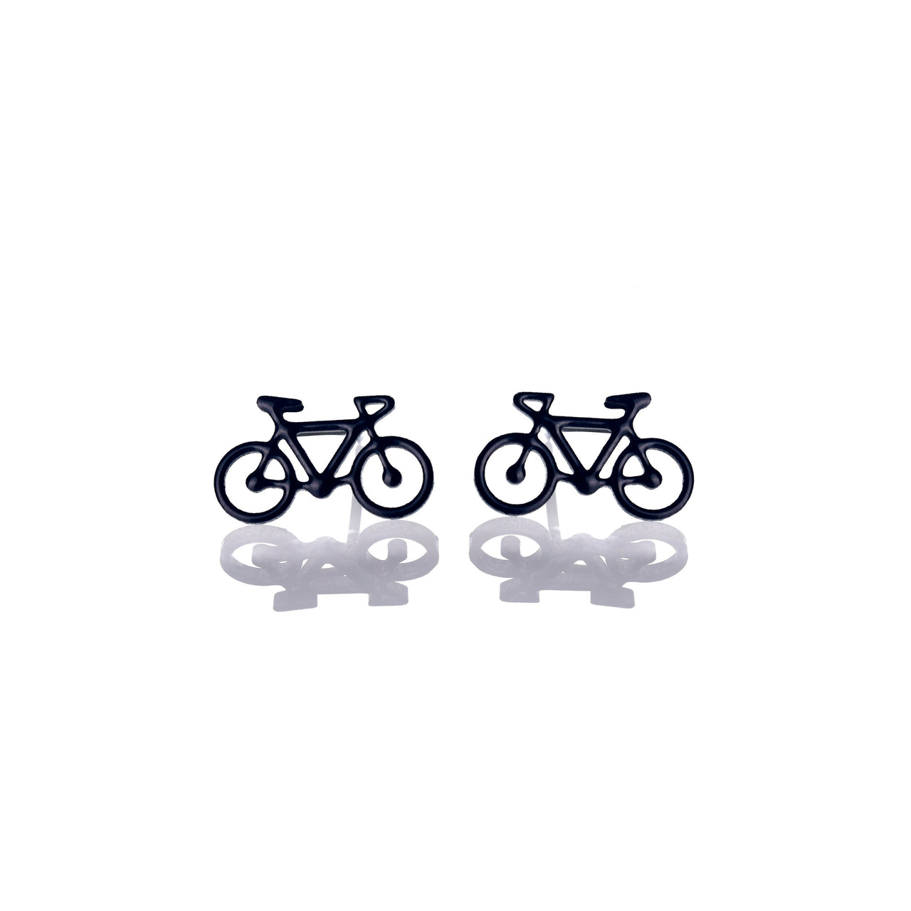 Black Bike Stud Earrings