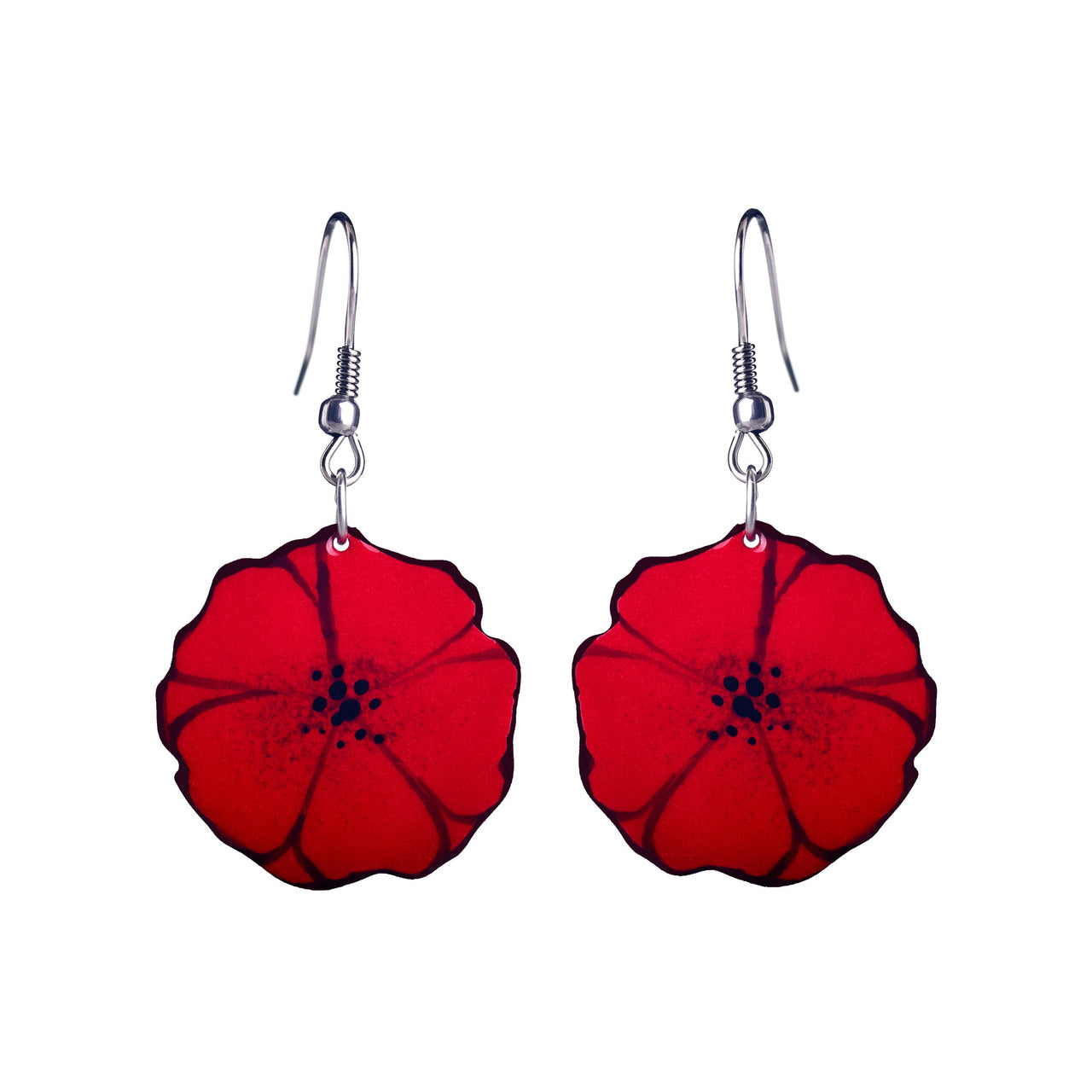 Illustrated Poppy earrings