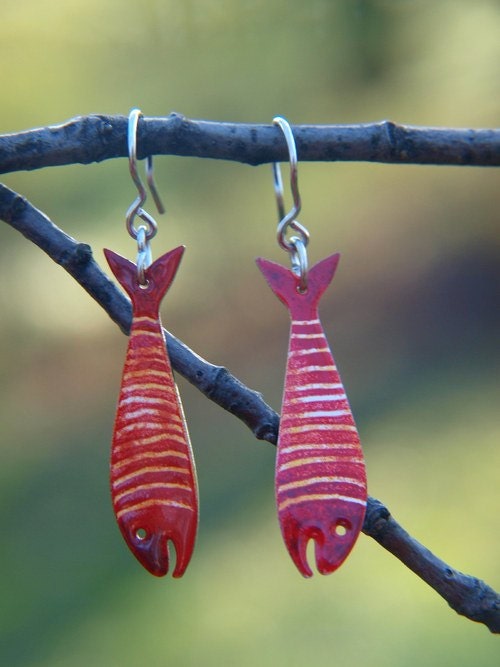 Red Fish Earrings