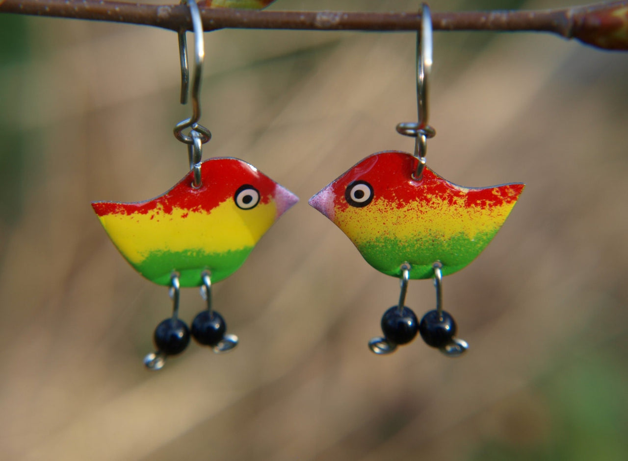 Rasta Bird Earrings