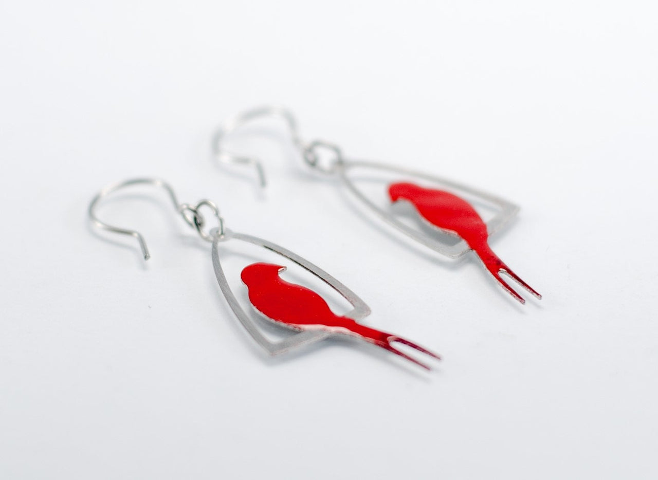 Red Swallow Earrings