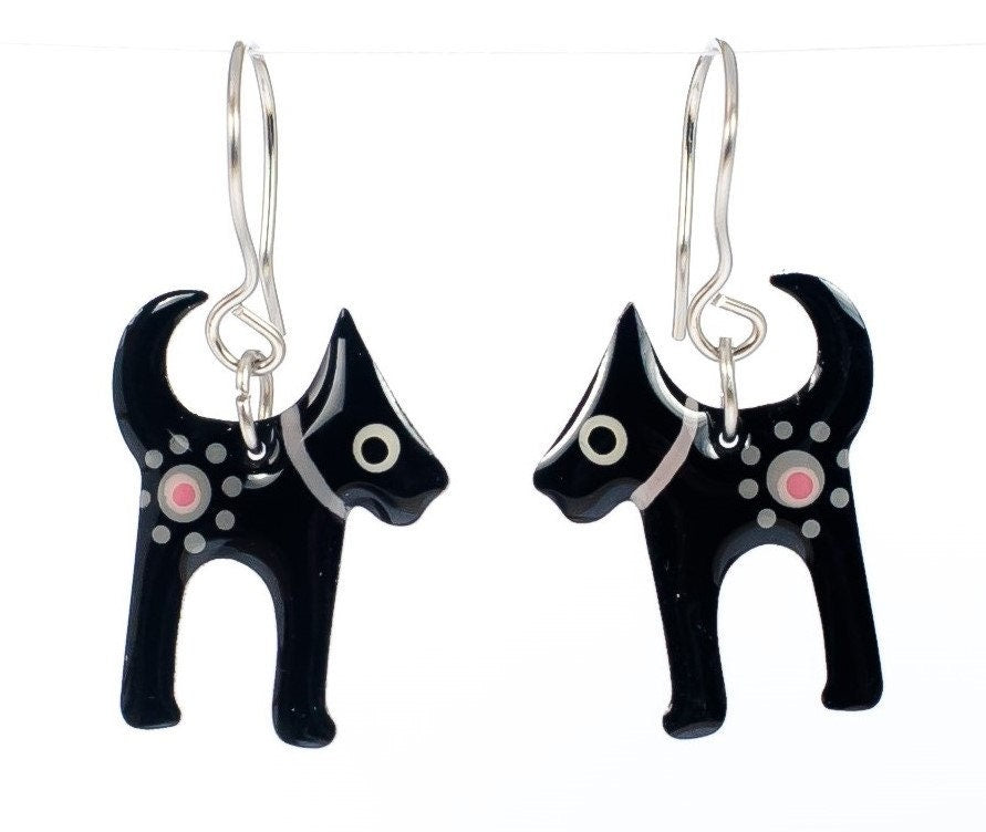 Black Dog Earrings