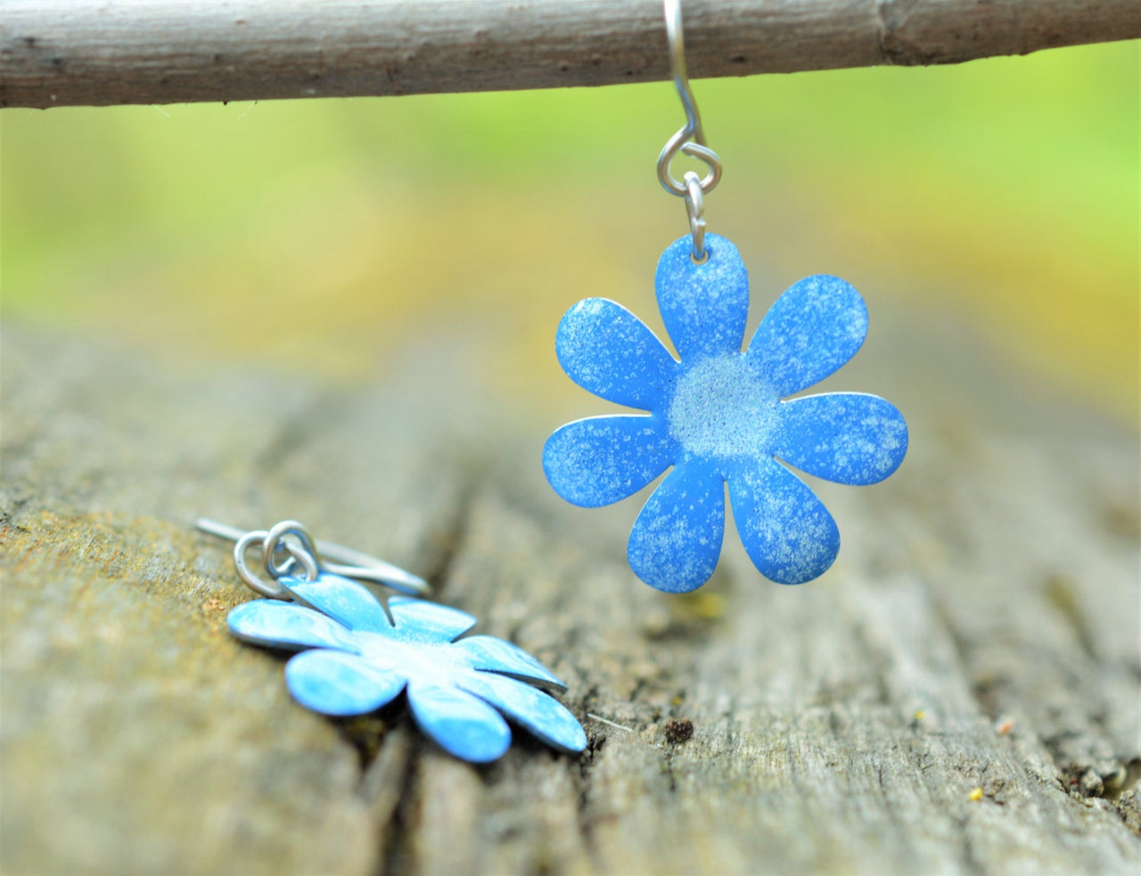 Modré květy - visací náušnice