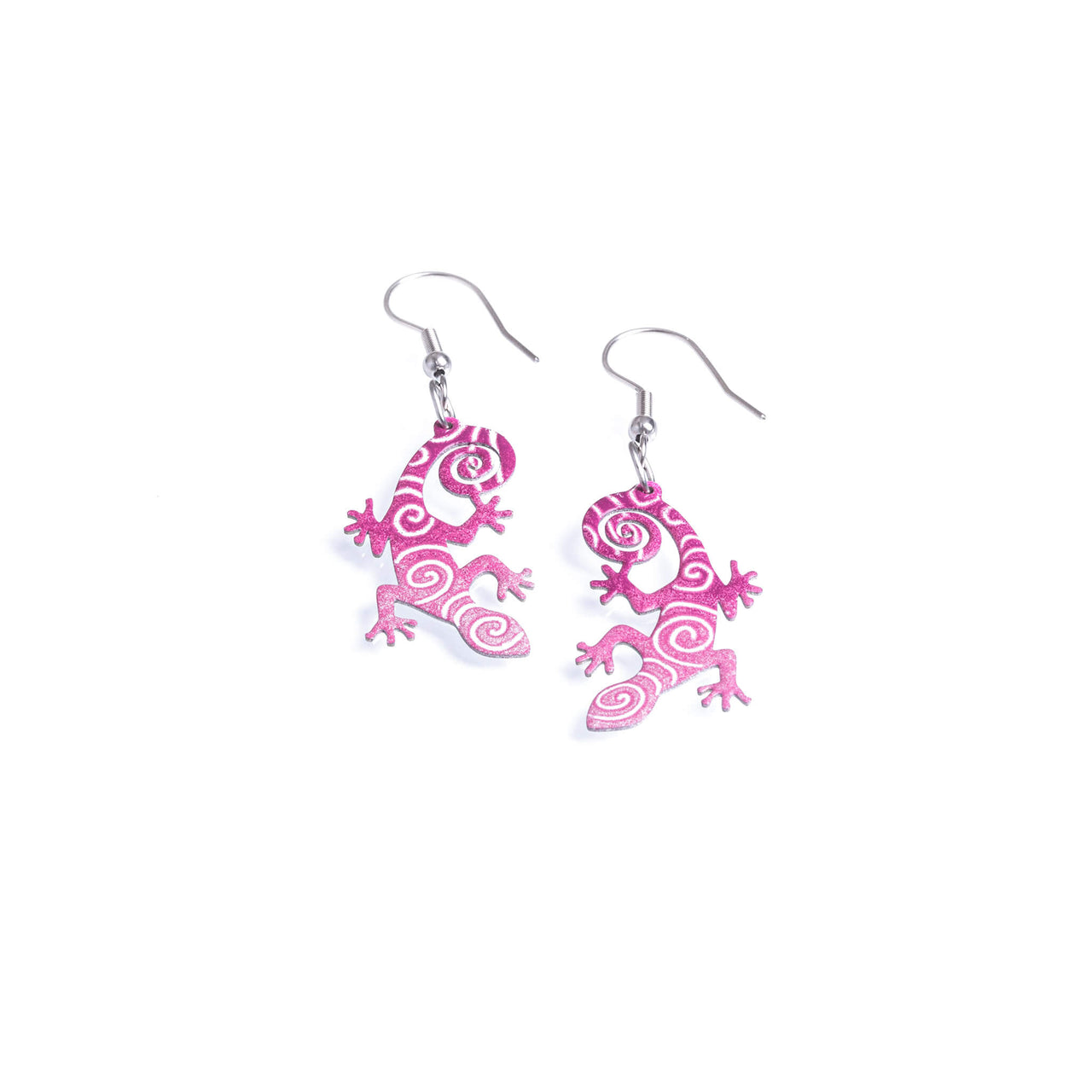Pink Lizard Earrings